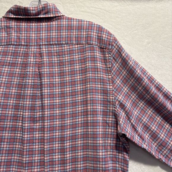 Vineyard Vines Linen Blend Slim Fit Tucker Shirt Plaid Men's Medium Pink Blue - Picture 10 of 14